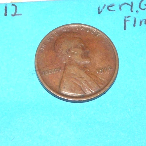 1912   WHEAT CENT   VERY GOOD - FINE #3