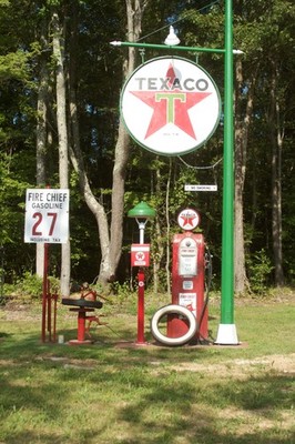 Texaco Vintage Star Sign Gas Station Fire Chief Pump Photo Reprint Wall Art