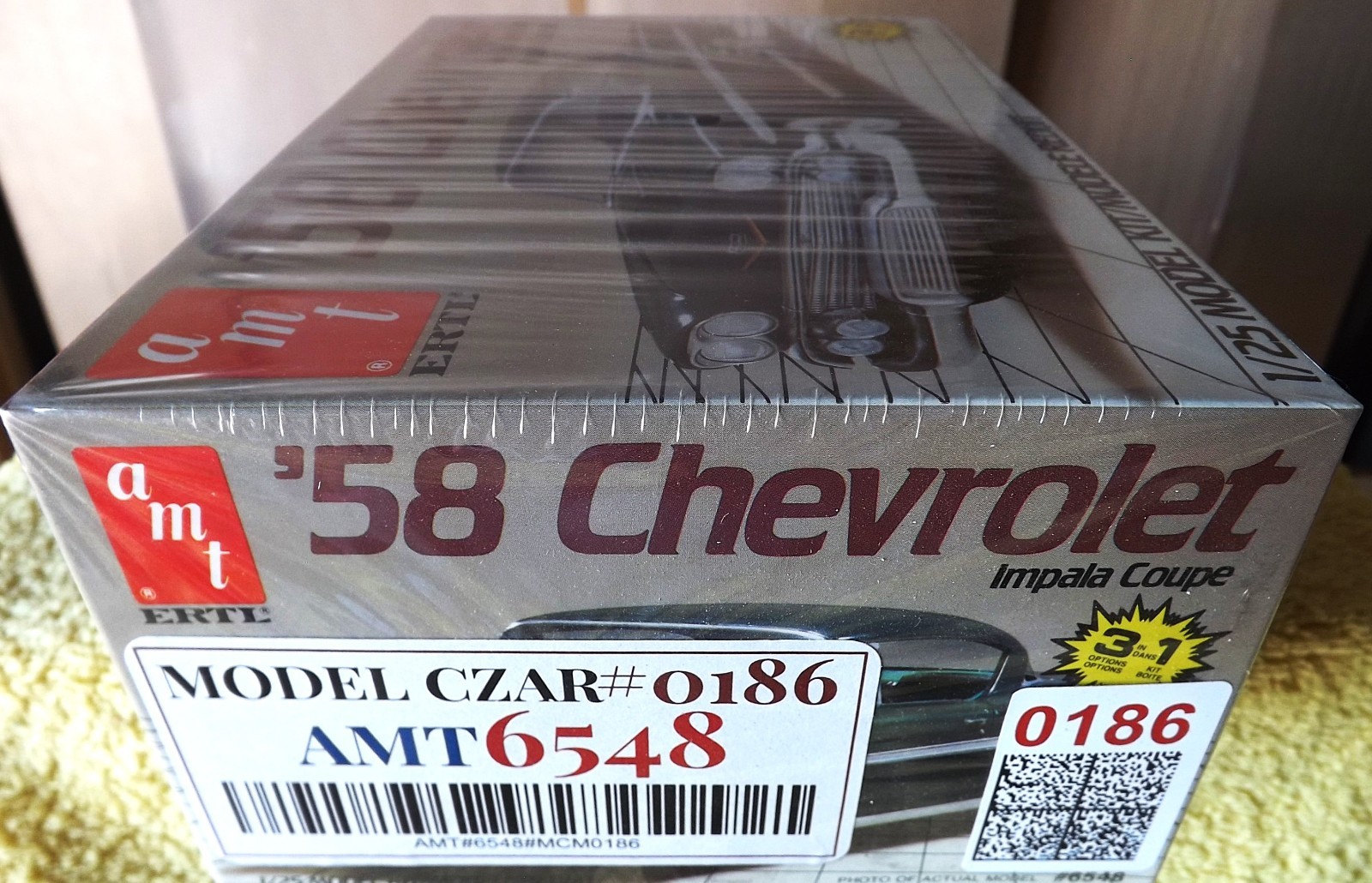 1958 CHEVROLET IMPALA HARDTOP, 1/25 AMT #2759 MODEL KIT IN A FACTORY ...