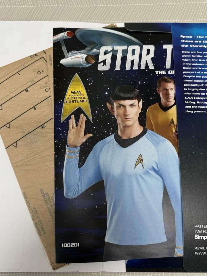 Simplicity Pattern 100201 XS-XL Star Trek Unisex Tops Shirts Costume Cosplay - Image 3 of 3