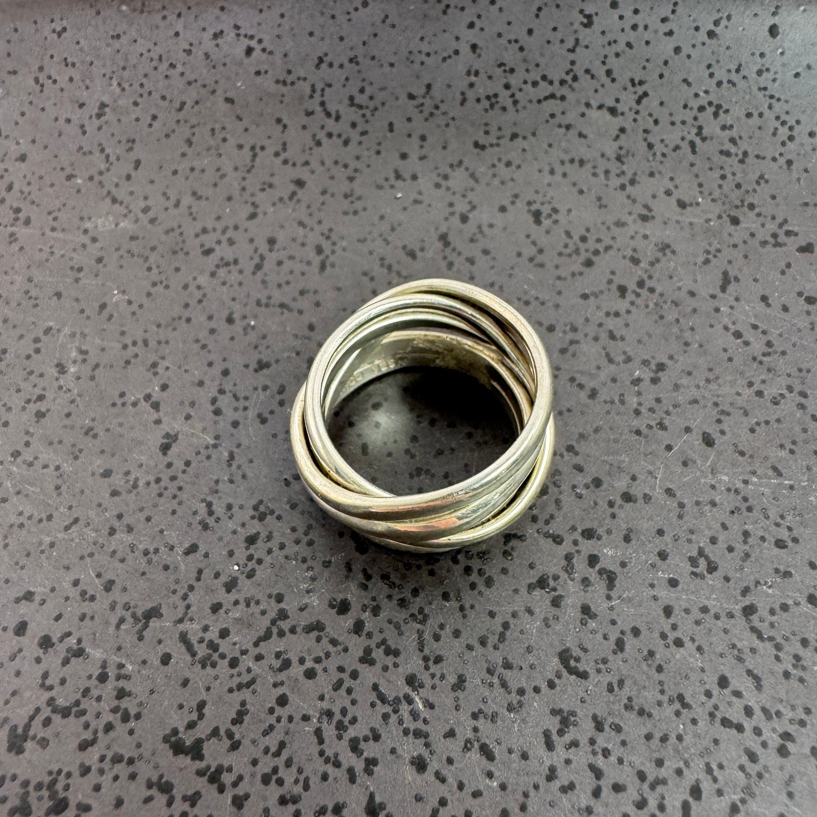 Sterling Silver Overlapping Rolling Ring Statemen… - image 4