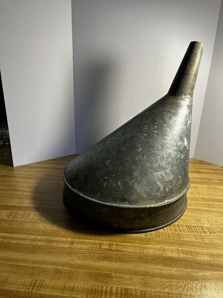 VTG Galvanized Metal Large Farm Funnel Industrial Rustic Farmhouse 16 1 ...