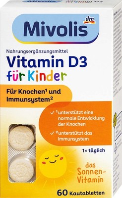 Mivolis Vitamin D3 für Kinder Kautabletten 60 St, 51 g, 60 Stück