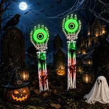 Halloween Decorations Outdoor, 2 Packs Skeleton Hands for Halloween Decor