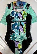 NWT Gerry Girls Youth Size Small 7/8 One Piece Floral Swimsuit Matchup Skirt Set