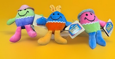 3 Happy Face Plush Hat & Bunny Ears  Easter Collector's Choice Bean Bag Friends