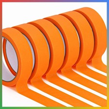 Masking Tape 1 Inch 6 Rolls Orange Painters Tape Easy Removal 0.94in 22yd