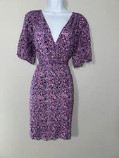 Tulip Creations Ruched Waist Flowy Short Sleeve Dress EUC Size S