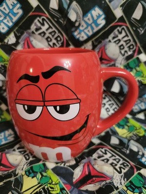 M&M's Big Face ''RED'' Character Signature Barrel Ceramic Mug 19oz Coffee/Tea G2