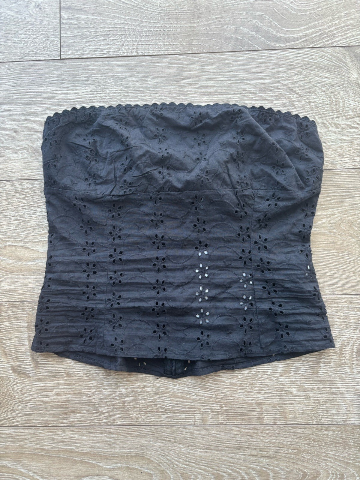 Princess Polly Black Strapless Eyelet Bustier | Size 2 | NWT