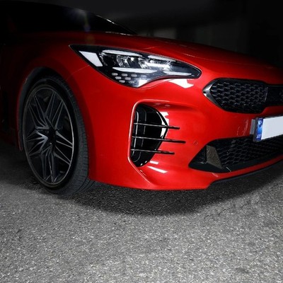 Schwarz Vorne Stoßstange Flaps Flossen Lamelle Abdeckung Blenden Für Kia Stinger