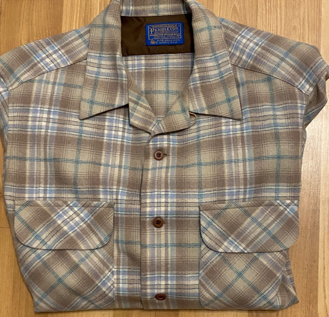 MENS PENDLETON VIRGIN WOOL LOOP COLLAR FLANNEL BU… - image 1