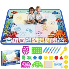 Kids Water Doodle Mat - Reusable Painting  Drawing Toy for Ages 3-8