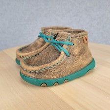Twisted X Chukka Driving Mocs Infant 3M Brown Turquoise Leather ICA0008