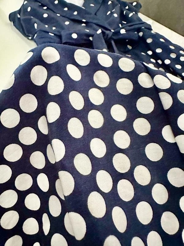 Women Anne Klein Dress Navy Cotton 38 / M / 46 - Bild 3 von 4