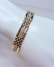 Vintage 10k Yellow Gold Diamond Chain Link Bracelet