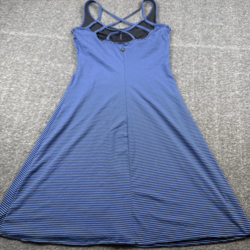 Prana Rebecca Dress Women M Purple Striped Strappy Athletic Workout Built In Bra