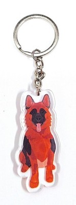 German Shepherd Dog Keychain Acrylic Charm, Cute Pet Lover Gift Bag Accessory