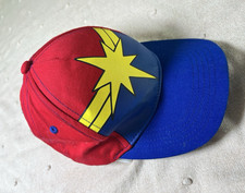 Captain Marvel Boy Girl Kids 3 Red Blue Yellow Star Hat Adjustable Hat Cap