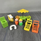 Vintage Fisher Price Little People SWIMMING POOL Accessory Lot + 2 Figures