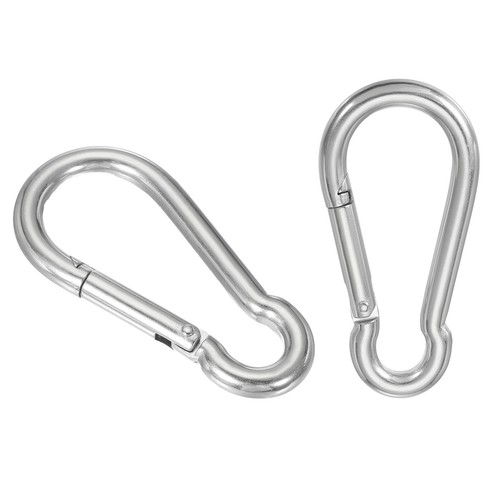 2 Pcs Spring Snap Hook M7 4.76" Stainless Steel Metal Clips, Silver - Zdjęcie 1 z 8