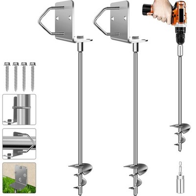 HeavyDuty Ground Anchors Set of 2  Trampoline, Shed, Swing, Garden Stakes