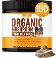 Turkey Tail Mushroom for Dogs Supplement Powder 90G Organic Mushroom Complex w