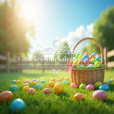 Happy Easter 8x8ft, 10x10ft Nylon Backdrop, Banner 002 