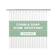 Frosted Shower Curtain Liner 72x84, PEVA Waterproof Bath Curtain, No Chemical Sm