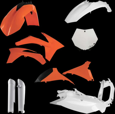 Acerbis Complete Plastic Fender Body Kit OE Orange/White/Black KTM 150 XC 12