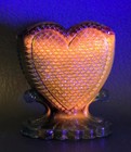 Boyd's Crystal Art Glass HEART TOOTHPICK HOLDER #8 RUBINA 6-20-79 Glow NOS — photo 6
