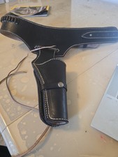 Vintage Western Holster tooled Leather Gun Belt Cowboy Dual Draw Set