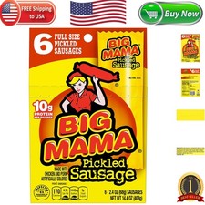 Tasty Big Mama Pickled Sausages, 6-Pack 2.4 Oz Each - Savory Snack Delight