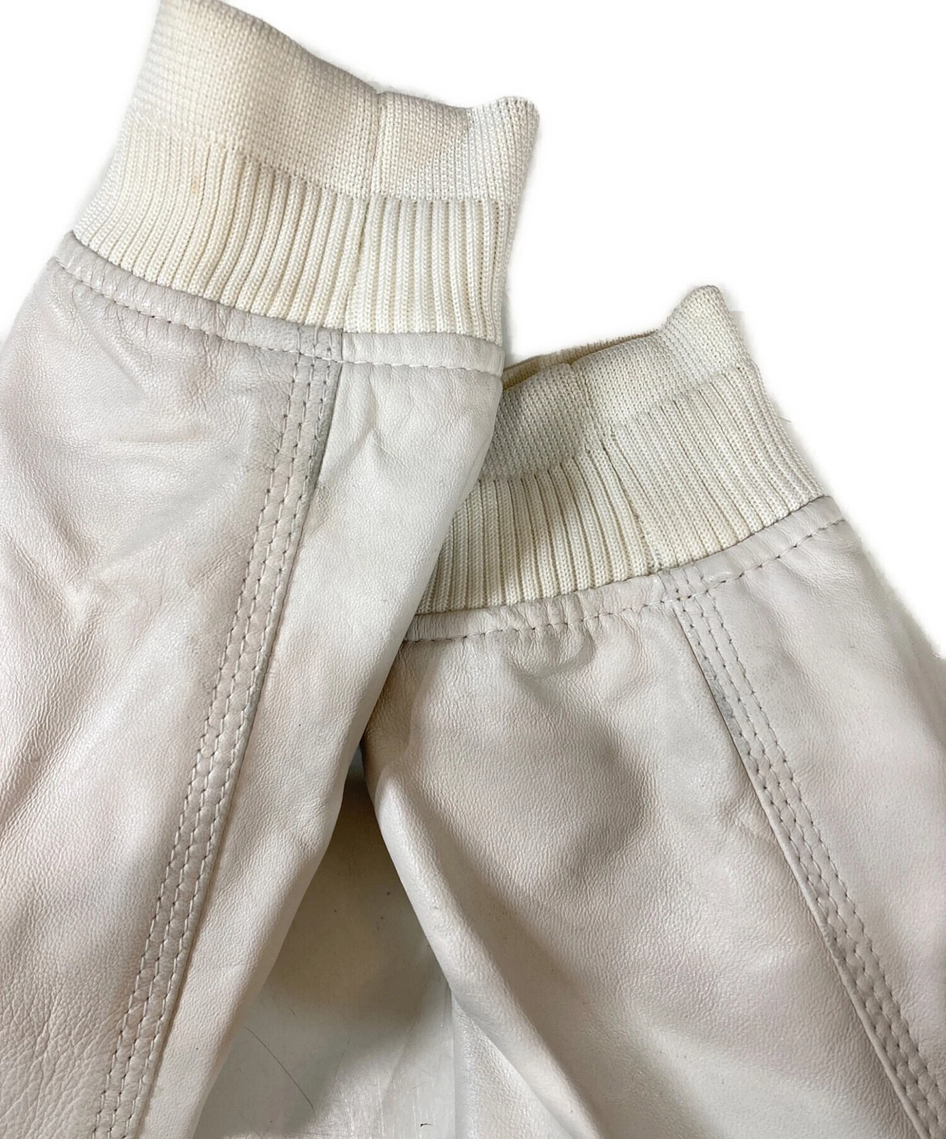 Diesel Processed Hooded Leather Jacket Men's Size S White image 4