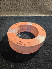(QTY 30) Full Face Flange Gasket 8" with 8 Bolt Holes Class #150 Lbs, Red-Orange