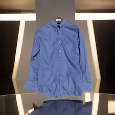TOM FORD Men  s Dress Shirt blue 16 41 IT French Cuffs BUTTON TAB COLLAR LUXURY