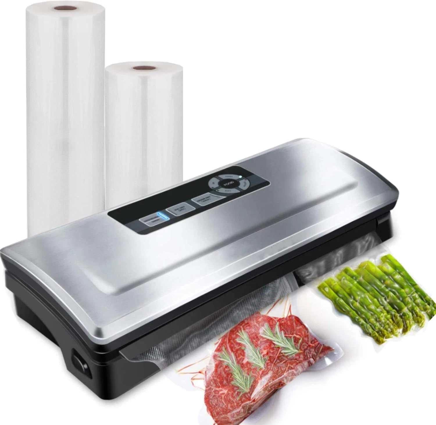 8-in-1 Vacuum Sealer Machine Food Saver & Dry Moist Modes Starter Kit Silver ETL