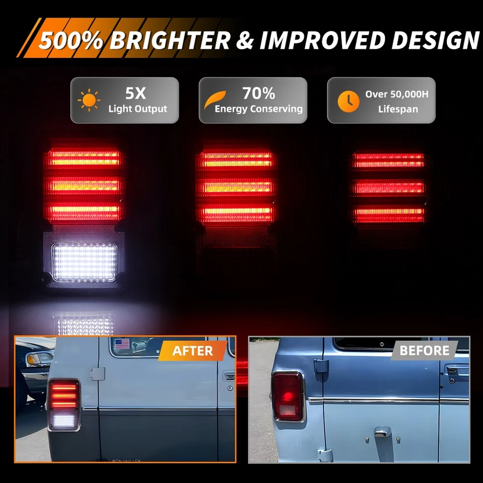 2X Luces traseras LED con lente de humo para Dodge B150 250 350 Plymouth PB100 150 250 Foto 2 de 4