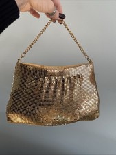 Mervyns Partners Vintage Gold Metal Purse with Chain Evening Bag