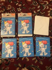 Vintage American Greeting Corp Cards Birthday Robot It's A Birthday Party Lot