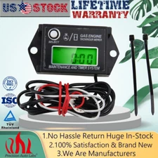 Digital Tiny Mini Tachometer Tach Hour Meter Job Timer Resettable Kohler Briggs
