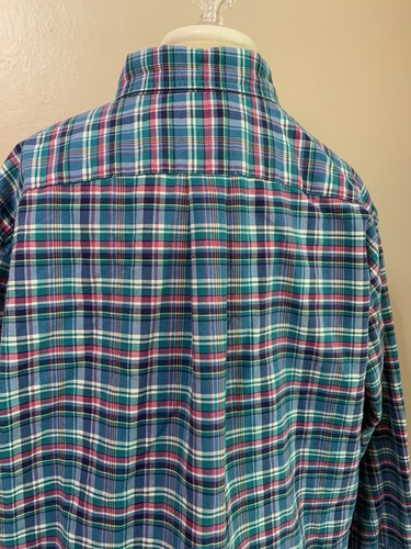 Camicia Ralph Lauren vestibilità classica blu rosa acqua a quadri 100% cotone con bottoni XL - Foto 9 di 12