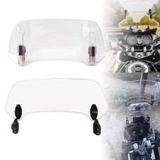 Clamp-On Motorcycle Windshield Extension Spoiler Windscreen Air Deflector Univer