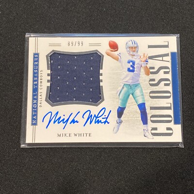 2018 Panini National Treasures Football Colossal Mike White Patch Auto 89/99