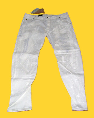 G-Star RAW Arc 3D Tapered Jeans W35 L34 Stretch extreme white painte RAR!!