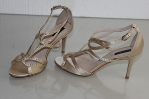 beige satin shoes