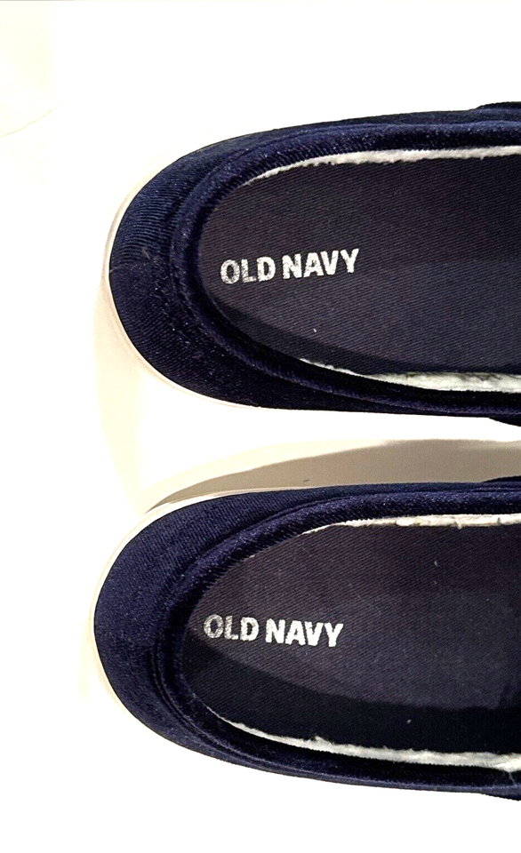 Womens Old Navy Soft Dark Blue Velvet Slip Ons Flats Sneakers Shoes