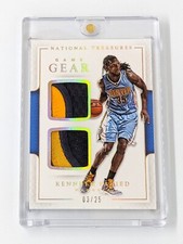 2016-17 Panini National Treasures Game Gear Duals Prime #19 Kenneth Faried /25