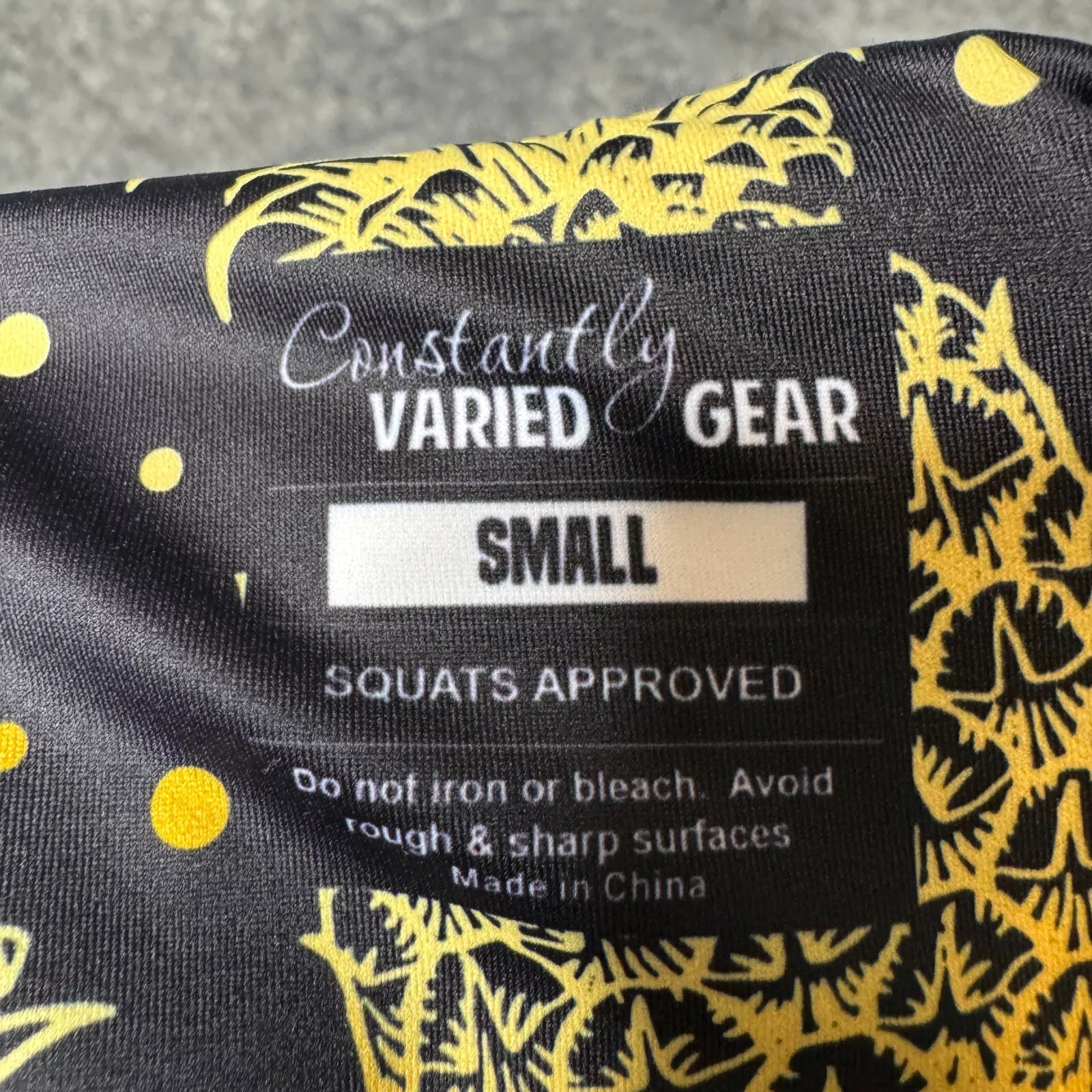 constantly-varied-gear yellow pineapple crop capri leggings