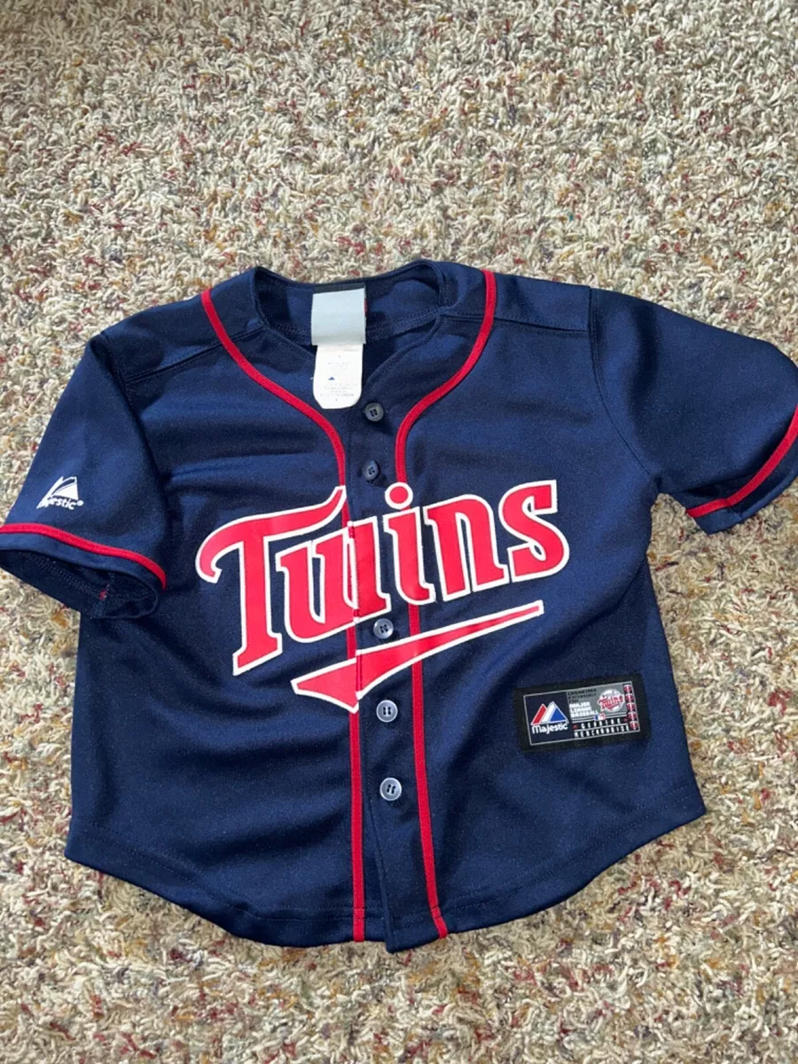 Majestic MLB Jersey Youth/Boys (MINNESOTA TWINS) Dark Blue/Red